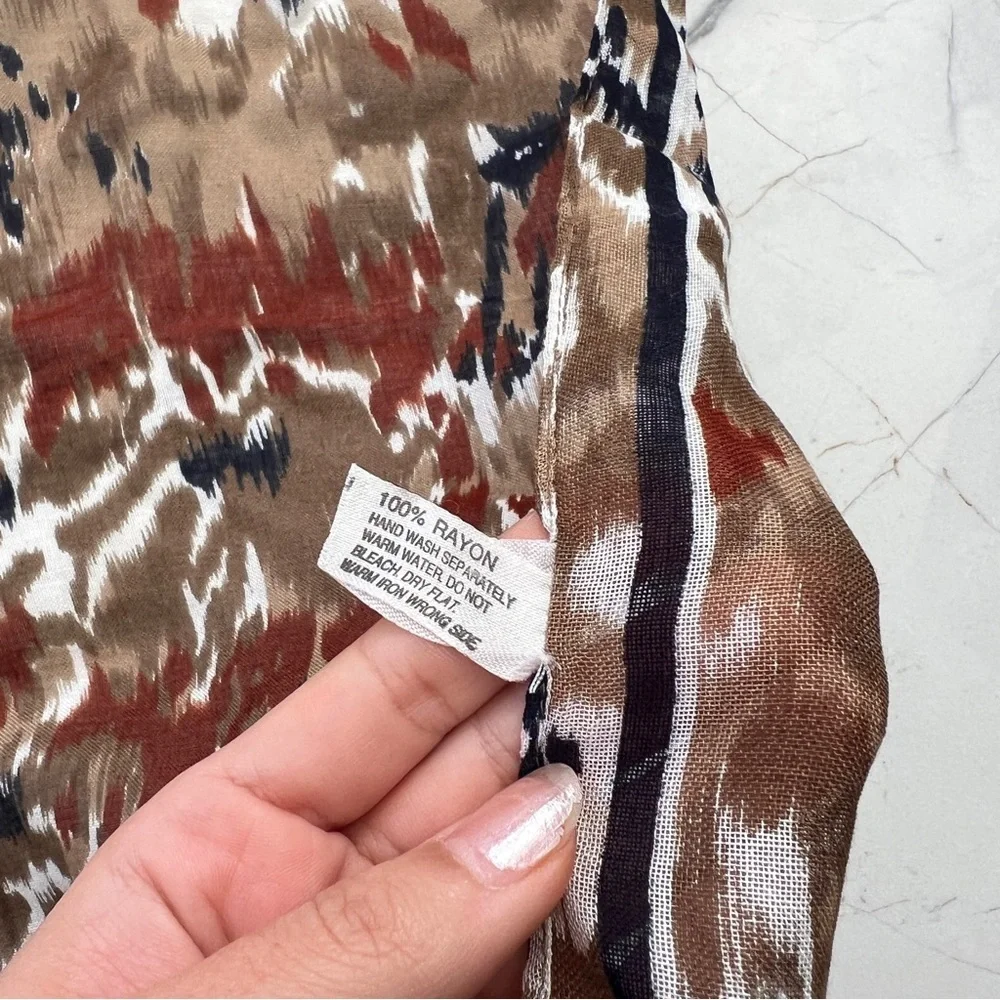 Symphony Scarfs Multicolor Abstract Print Scarf made in Italy